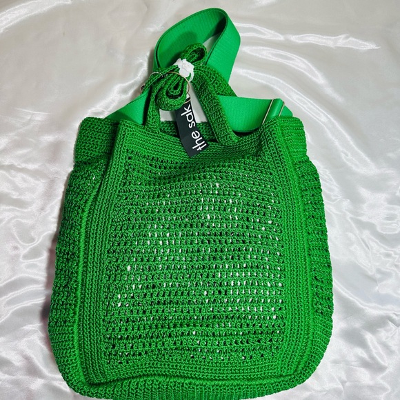 The Sak $99 Belle Large Crochet Handbag Green Lanie Market Tote Purse ST Patrick - Picture 7 of 9